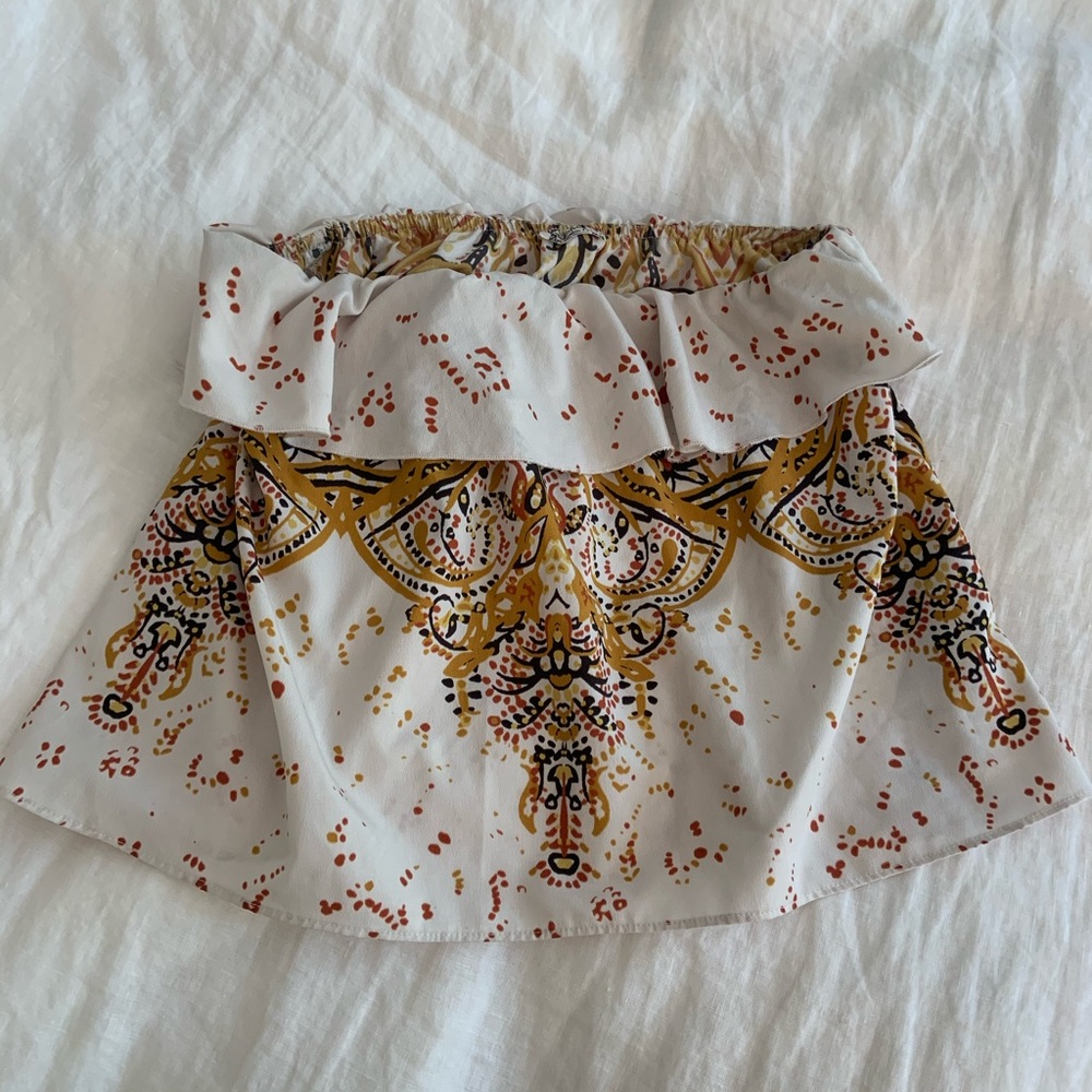 Strapless boho chic top